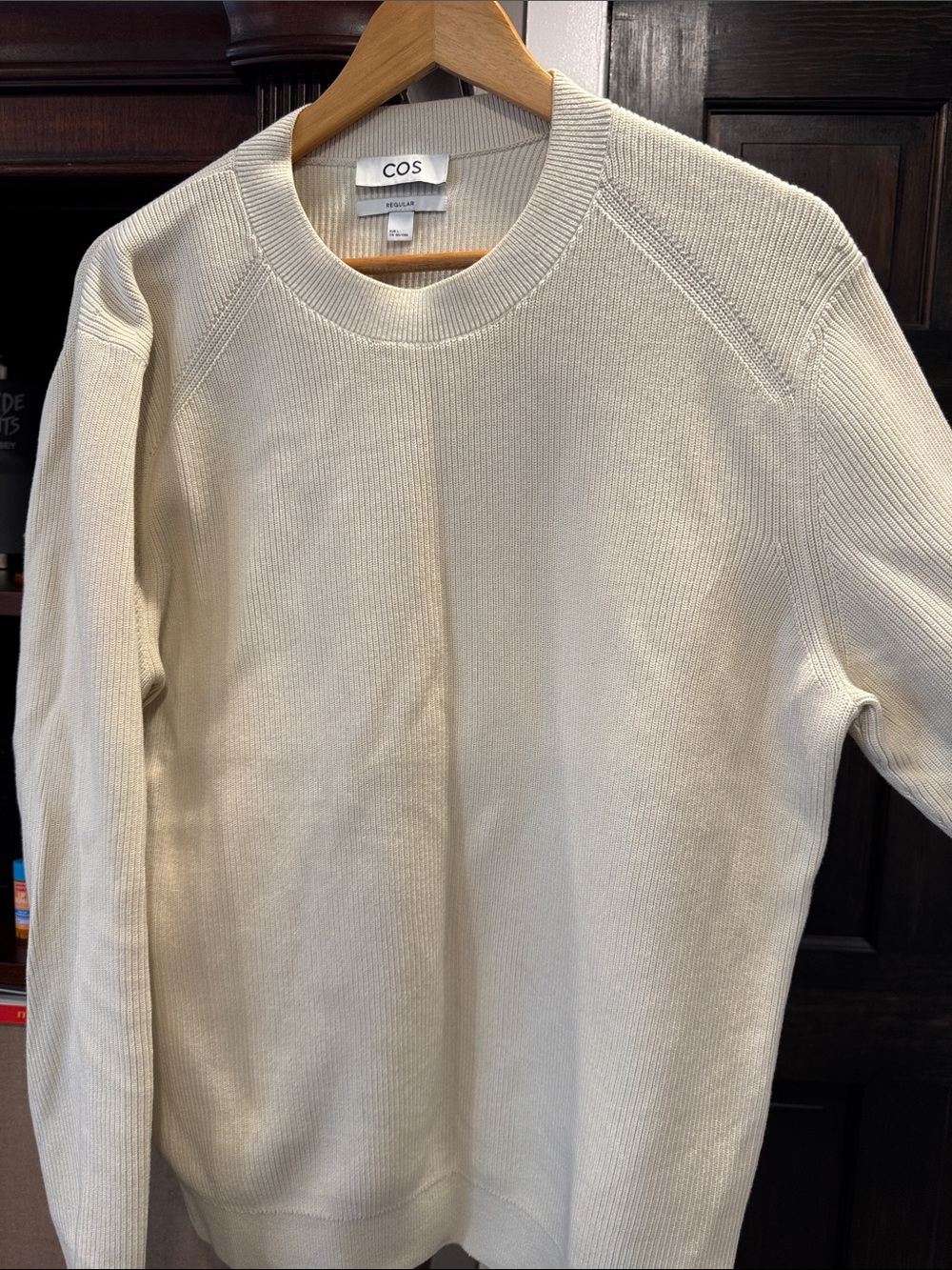 COS Men's Off-White Crewneck Sweater